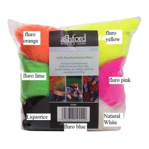Ashford Corriedale Top Wool Roving Fluorescent